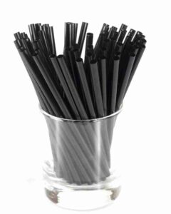 Trinkhalme Plastik 150x7 mm Black 7000 St.