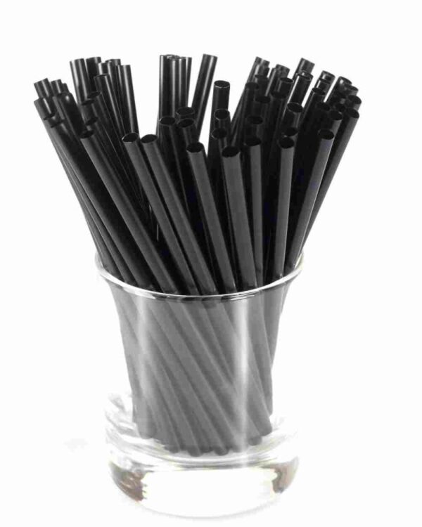 Trinkhalme Plastik 150x7 mm Black 7000 St.